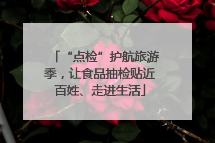 “点检”护航旅游季，让食品抽检贴近百姓、走进生活