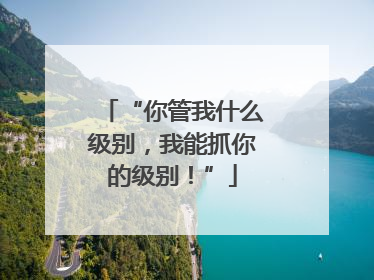 “你管我什么级别，我能抓你的级别！”