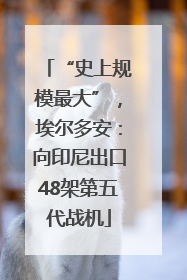 “史上规模最大”，埃尔多安：向印尼出口48架第五代战机