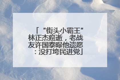 “街头小霸王”林正杰癌逝，老战友许国泰曝他遗愿：没打垮民进党