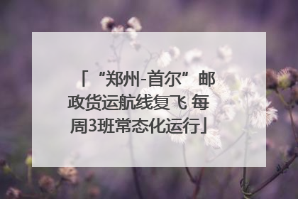 “郑州-首尔”邮政货运航线复飞 每周3班常态化运行
