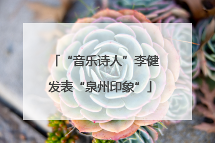 “音乐诗人”李健发表“泉州印象”
