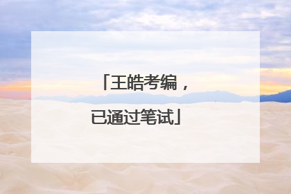 王皓考编，已通过笔试