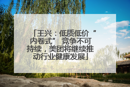 王兴：低质低价“内卷式” 竞争不可持续，美团将继续推动行业健康发展