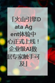 火山引擎Data Agent体验中心正式上线！企业级AI数据专家触手可及