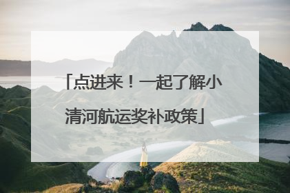 点进来！一起了解小清河航运奖补政策