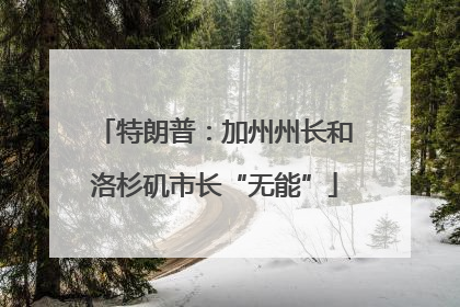 特朗普：加州州长和洛杉矶市长“无能”