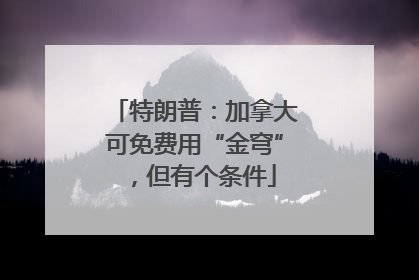 特朗普：加拿大可免费用“金穹”，但有个条件