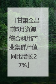 甘肃金昌前5月资源综合利用产业集群产值同比增长27%