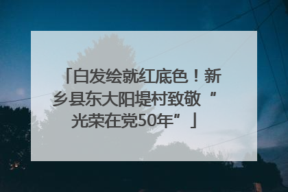 白发绘就红底色！新乡县东大阳堤村致敬“光荣在党50年”