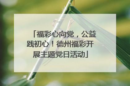 福彩心向党，公益践初心！德州福彩开展主题党日活动