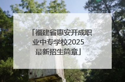 福建省惠安开成职业中专学校2025最新招生简章
