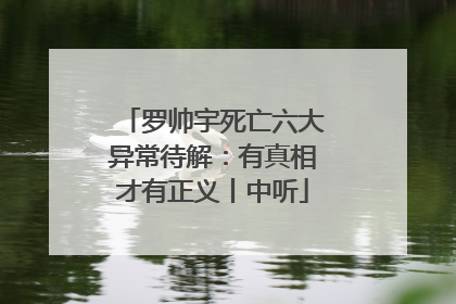 罗帅宇死亡六大异常待解：有真相才有正义丨中听