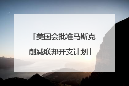 美国会批准马斯克削减联邦开支计划