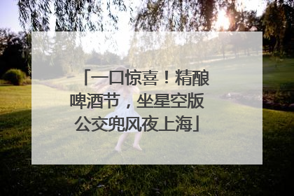 一口惊喜！精酿啤酒节，坐星空版公交兜风夜上海