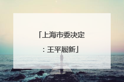 上海市委决定：王平履新