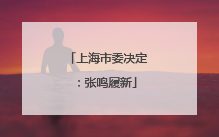 上海市委决定：张鸣履新