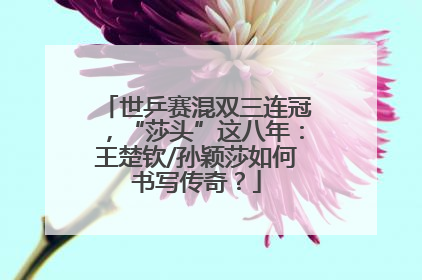 世乒赛混双三连冠，“莎头”这八年：王楚钦/孙颖莎如何书写传奇？