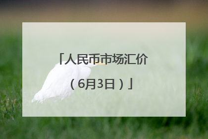 人民币市场汇价（6月3日）