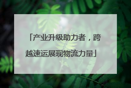 产业升级助力者，跨越速运展现物流力量