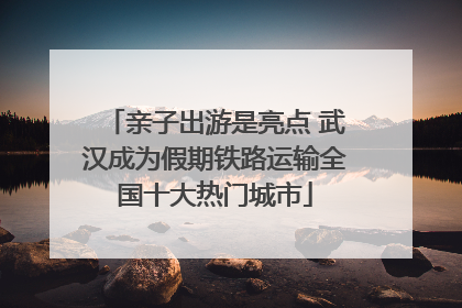 亲子出游是亮点 武汉成为假期铁路运输全国十大热门城市