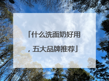 什么洗面奶好用，五大品牌推荐