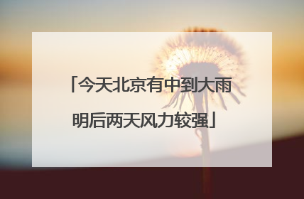 今天北京有中到大雨 明后两天风力较强
