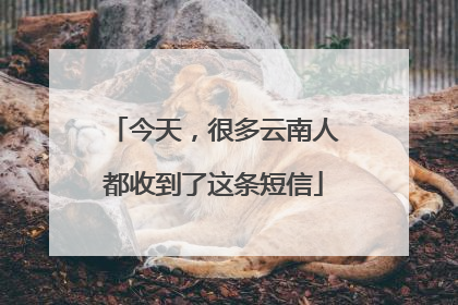 今天，很多云南人都收到了这条短信