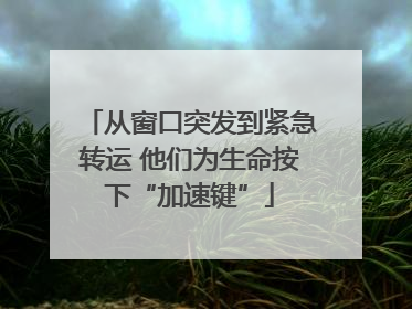 从窗口突发到紧急转运 他们为生命按下“加速键”