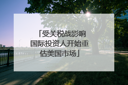 受关税战影响 国际投资人开始重估美国市场