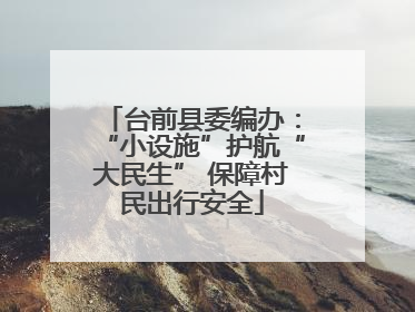 台前县委编办：“小设施”护航“大民生” 保障村民出行安全