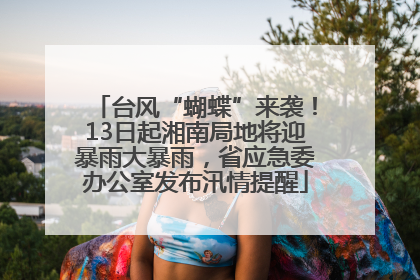 台风“蝴蝶”来袭！13日起湘南局地将迎暴雨大暴雨，省应急委办公室发布汛情提醒