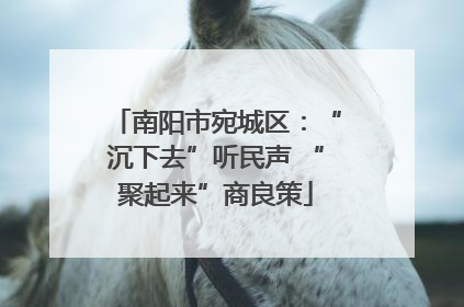 南阳市宛城区：“沉下去”听民声 “聚起来”商良策