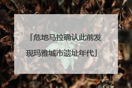危地马拉确认此前发现玛雅城市遗址年代