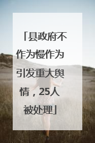 县政府不作为慢作为引发重大舆情，25人被处理