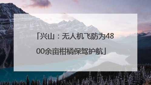 兴山：无人机飞防为4800余亩柑橘保驾护航