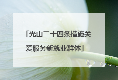 光山二十四条措施关爱服务新就业群体