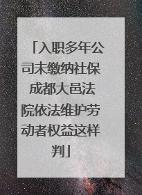 入职多年公司未缴纳社保 成都大邑法院依法维护劳动者权益这样判