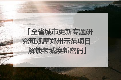全省城市更新专题研究班观摩郑州示范项目 解锁老城焕新密码