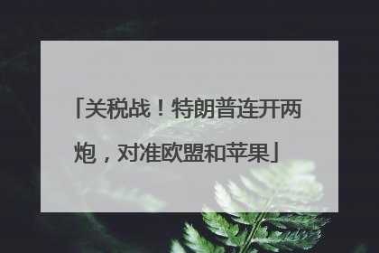 关税战！特朗普连开两炮，对准欧盟和苹果