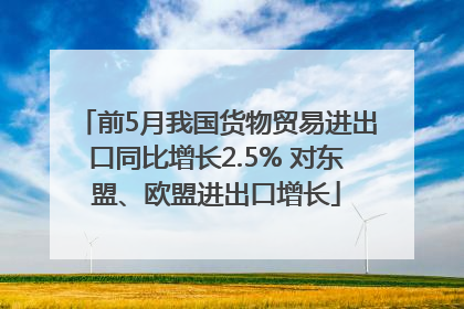 前5月我国货物贸易进出口同比增长2.5% 对东盟、欧盟进出口增长
