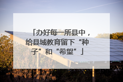办好每一所县中，给县域教育留下“种子”和“希望”
