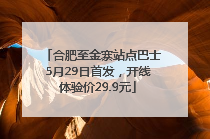 合肥至金寨站点巴士5月29日首发，开线体验价29.9元