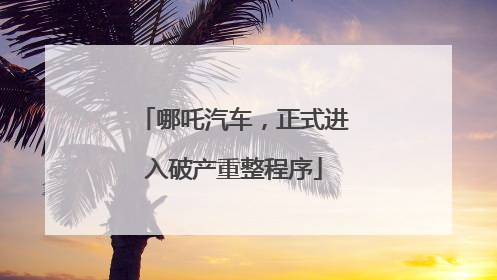 哪吒汽车，正式进入破产重整程序