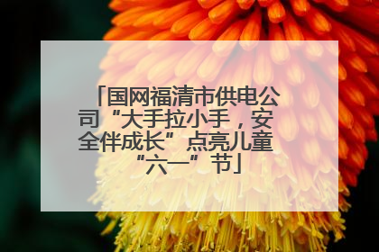 国网福清市供电公司“大手拉小手，安全伴成长”点亮儿童“六一”节