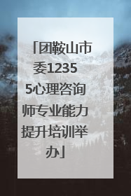 团鞍山市委12355心理咨询师专业能力提升培训举办
