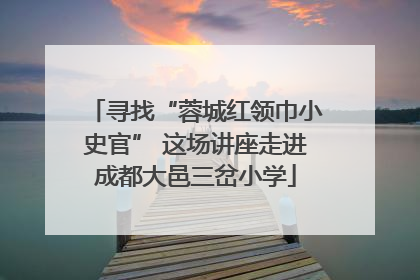 寻找“蓉城红领巾小史官” 这场讲座走进成都大邑三岔小学