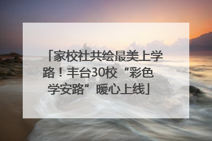 家校社共绘最美上学路！丰台30校“彩色学安路”暖心上线