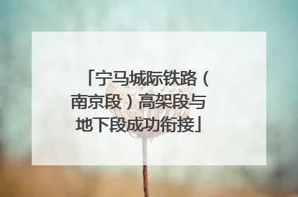 宁马城际铁路（南京段）高架段与地下段成功衔接