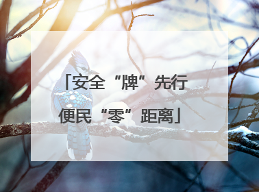 安全“牌”先行 便民“零”距离